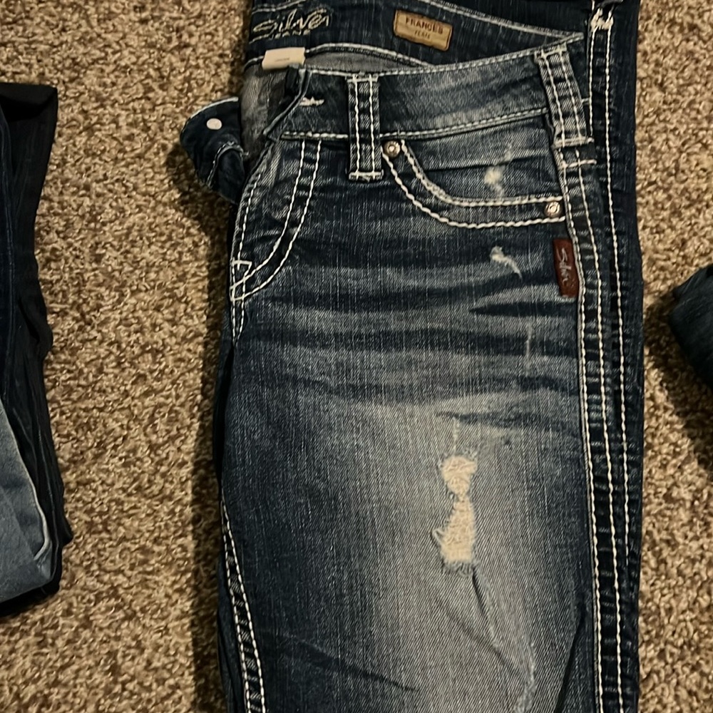 Silver Frances flare jeans. Size 27 length 33